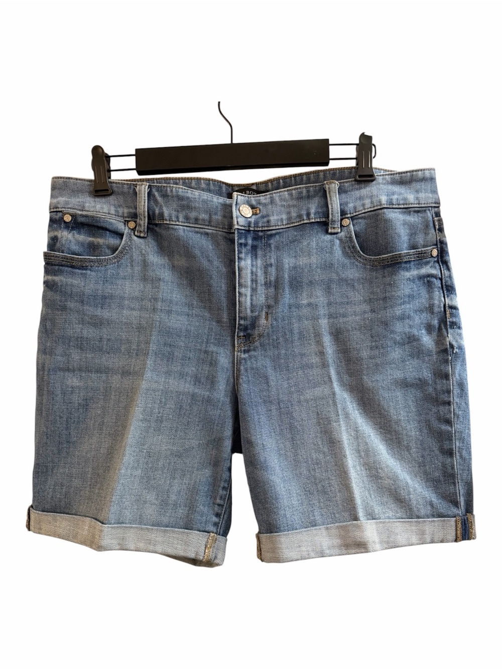 TALBOTS SHORTS, Women’s Size 16P, Blue Flawless 5 Pocket Girlfriend Denim Shorts